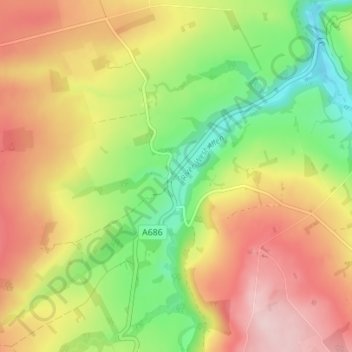 Mapa topográfico Bearsbridge, altitud, relieve