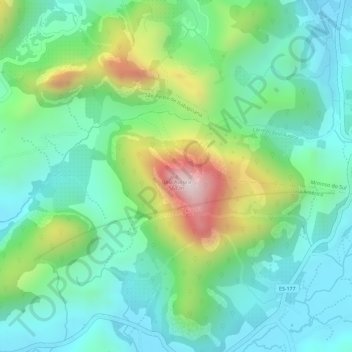 Mapa topográfico Bela Aurora, altitud, relieve