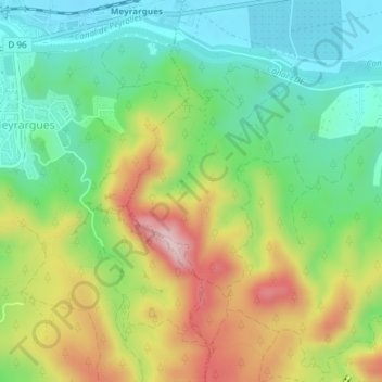 Mapa topográfico Bareme, altitud, relieve