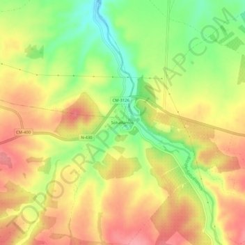 Mapa topográfico Sotuélamos, altitud, relieve