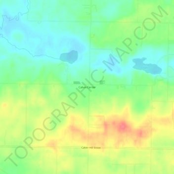 Mapa topográfico Calvin Center, altitud, relieve