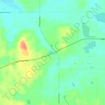 Mapa topográfico Moscow, altitud, relieve