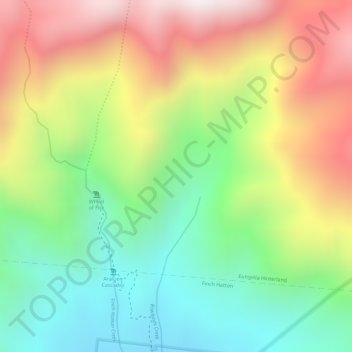 Mapa topográfico Finch Hatton Gorge, altitud, relieve