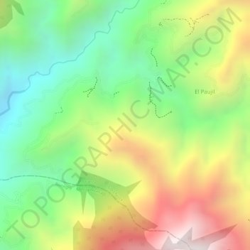 Mapa topográfico El Aventino, altitud, relieve