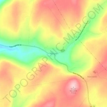 Mapa topográfico Meridale, altitud, relieve