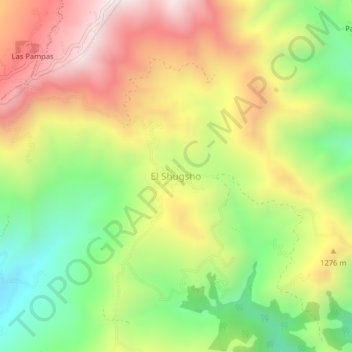 Mapa topográfico El Shugsho, altitud, relieve