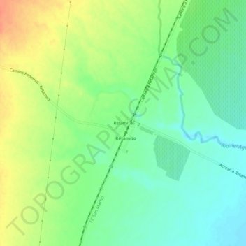 Mapa topográfico Retamito, altitud, relieve