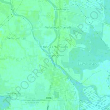 Mapa topográfico Nappalayam, altitud, relieve