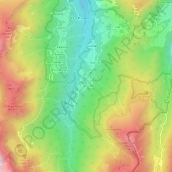 Mapa topográfico Ca' di Gallo, altitud, relieve