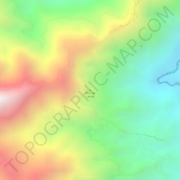 Mapa topográfico Alto De Letras, altitud, relieve
