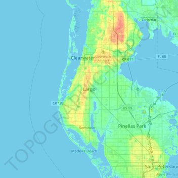 Mapa topográfico Largo, altitud, relieve