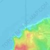 Mapa topográfico Morro Dois Irmãos, altitud, relieve