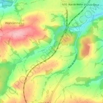 Mapa topográfico Thanville, altitud, relieve