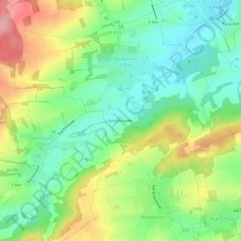 Mapa topográfico Schleiffmuehle, altitud, relieve