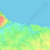 Mapa topográfico Le Moule, altitud, relieve
