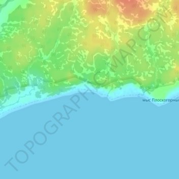 Mapa topográfico Одаибаке, altitud, relieve