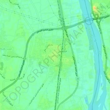 Mapa topográfico البدرشين, altitud, relieve