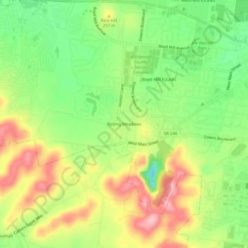 Mapa topográfico Rolling Meadows, altitud, relieve