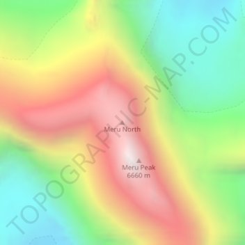 Mapa topográfico Meru North, altitud, relieve