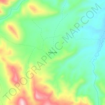 Mapa topográfico Villacollo, altitud, relieve