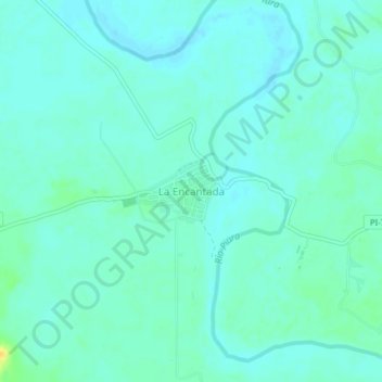 Mapa topográfico La Encantada, altitud, relieve