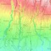 Mapa topográfico Ubud, altitud, relieve