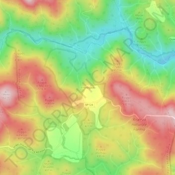 Mapa topográfico Il Belagaio, altitud, relieve