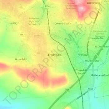 Mapa topográfico Ennerdale, altitud, relieve