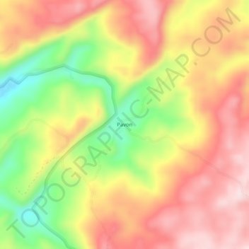 Mapa topográfico Pavon, altitud, relieve