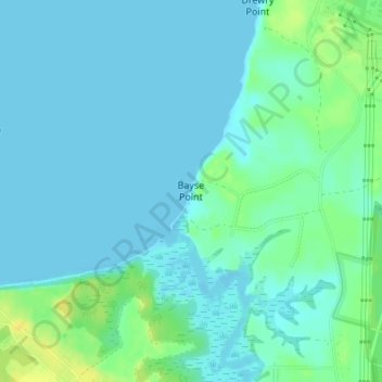 Mapa topográfico Bayse Point, altitud, relieve