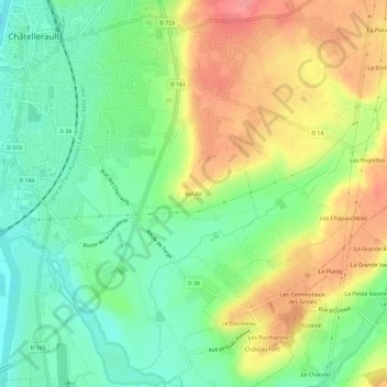 Mapa topográfico Bel-Air, altitud, relieve