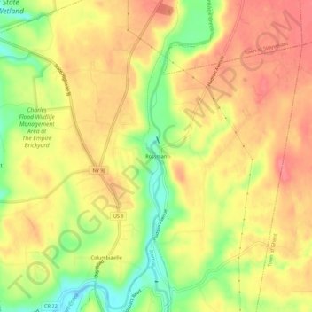 Mapa topográfico Rossman, altitud, relieve