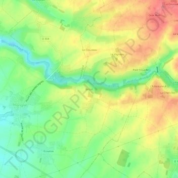 Mapa topográfico Besse, altitud, relieve