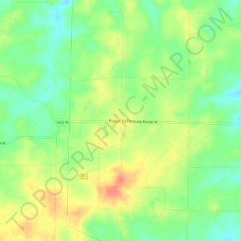 Mapa topográfico Peace Valley, altitud, relieve
