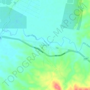 Mapa topográfico Zapotal, altitud, relieve