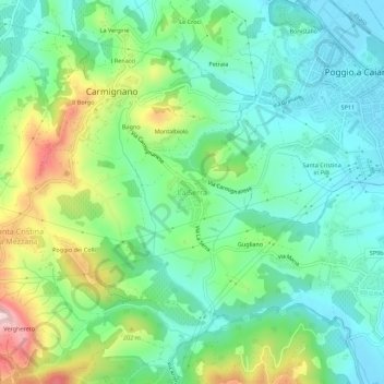 Mapa topográfico La Serra, altitud, relieve