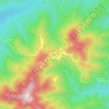 Mapa topográfico Tirli, altitud, relieve