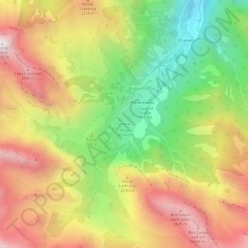 Mapa topográfico Viviere, altitud, relieve