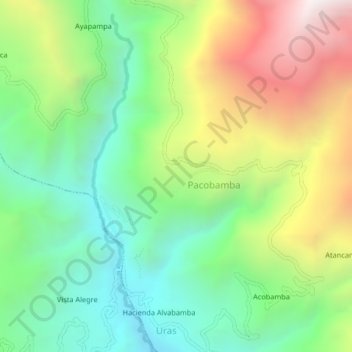 Mapa topográfico Choccacancha, altitud, relieve