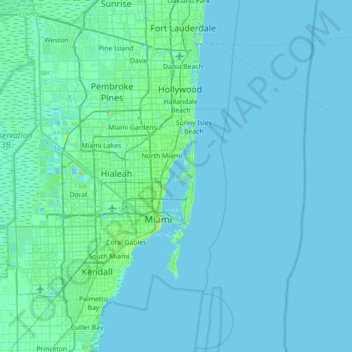 Mapa topográfico Harbor Island, altitud, relieve