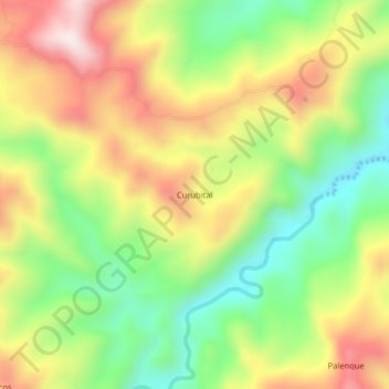 Mapa topográfico Curubital, altitud, relieve