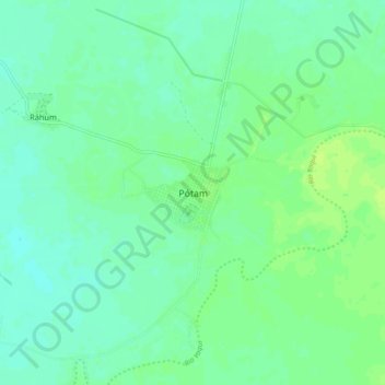 Mapa topográfico Pótam, altitud, relieve