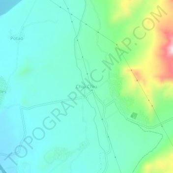 Mapa topográfico Chiu Chiu, altitud, relieve