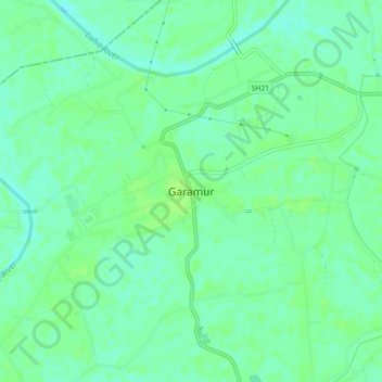 Mapa topográfico Garamur, altitud, relieve