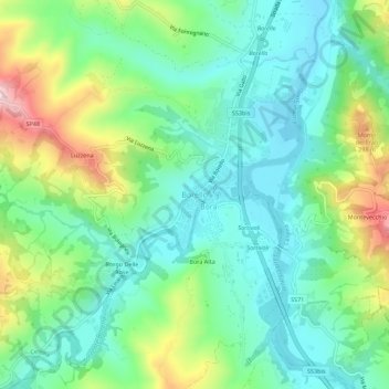 Mapa topográfico Borello, altitud, relieve