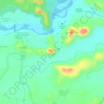Mapa topográfico Matanga Hill, altitud, relieve
