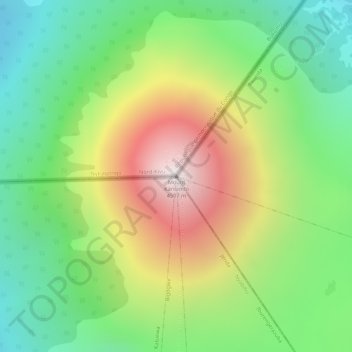 Mapa topográfico Mount Karisimbi, altitud, relieve