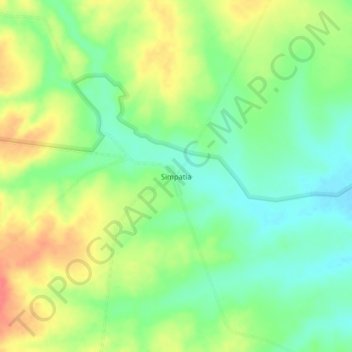 Mapa topográfico Simpatia, altitud, relieve