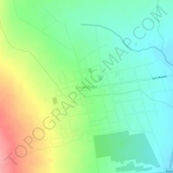 Mapa topográfico Guandacol, altitud, relieve