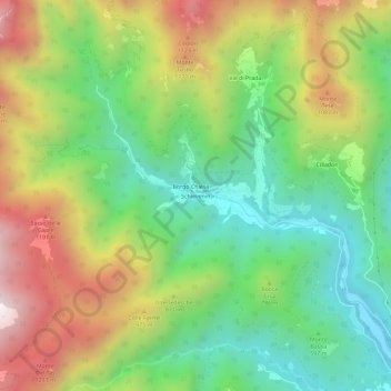 Mapa topográfico Schievenin, altitud, relieve